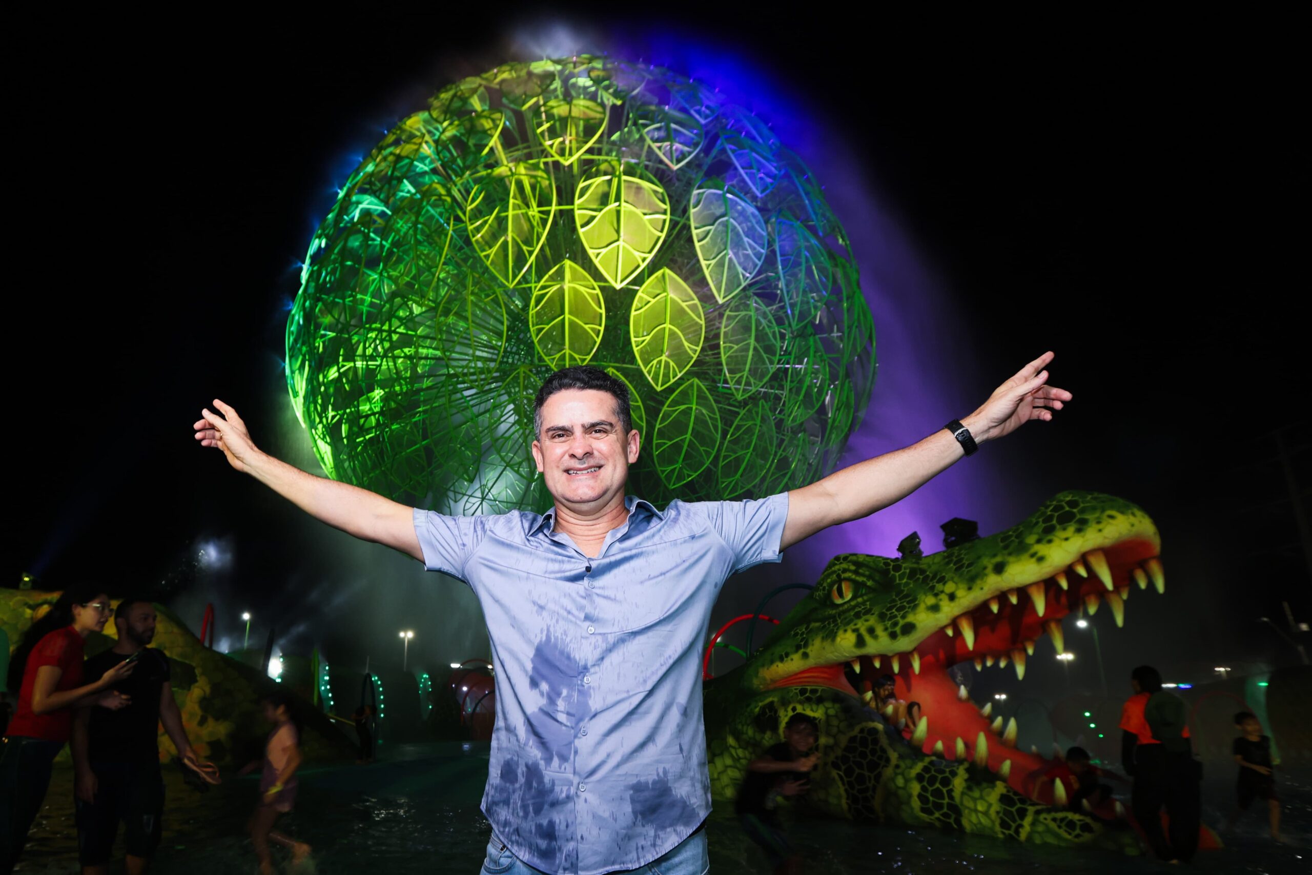 David Almeida na inauguração do Parque Gigantes da Floresta